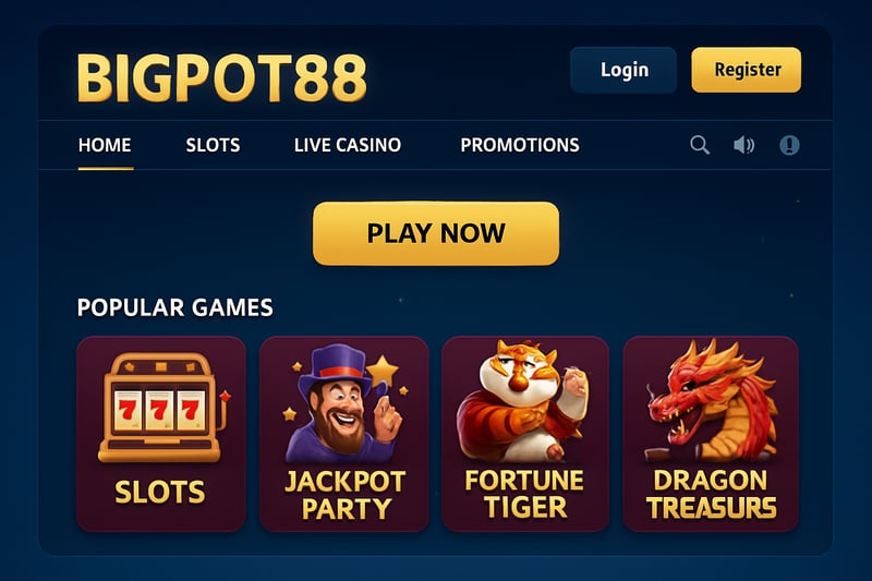 BIGPOT88 online gaming platform interface